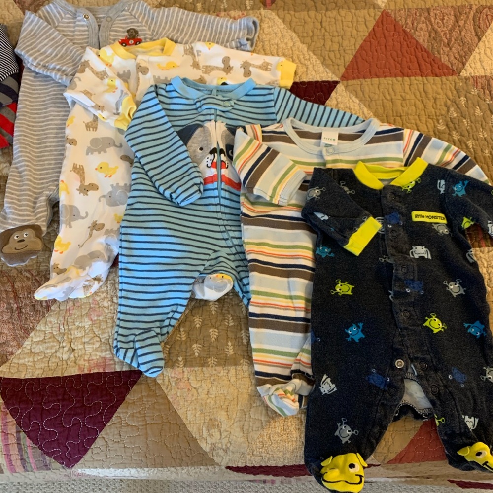 Newborn footed onesie bundle